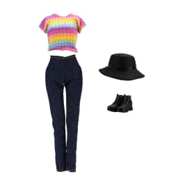 4Pcs/Set Doll Clothes Hat+Top+Jeans+Shoes Daily Cool Outfit Suitcase Accessories For 30CM&1/6 BJD Doll Clothes,Girl Toys Gifts