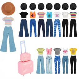 4Pcs/Set Doll Clothes Hat+Top+Jeans+Shoes Daily Cool Outfit Suitcase Accessories For 30CM&1/6 BJD Doll Clothes,Girl Toys Gifts