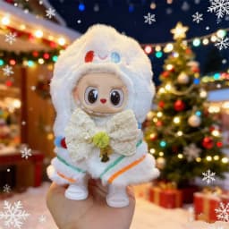 Doll Clothes for 15-17CM Labubu Clothing Merry Christmas Hat Scarf Elk Snowman Set Mini Plush Doll Accessory New Year Dress Gift