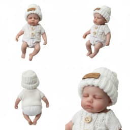 NPK 8inch Loulou Solid Silicone Baby Doll Soft Squishy Elastic Weighted Platinum Silicone Toy 320 Grams