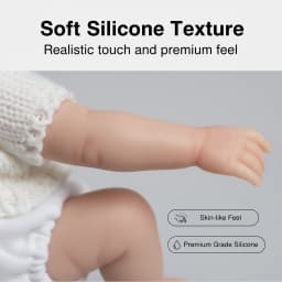 NPK 8inch Loulou Solid Silicone Baby Doll Soft Squishy Elastic Weighted Platinum Silicone Toy 320 Grams