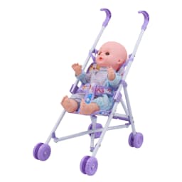 Baby Doll Stroller Toy, Suitable for Children Aged 3+, Fits 11-Inch to 15-Inch Dolls, Perfect Holiday Gift, Christmas Present, B