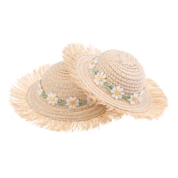 1-5Pcs Dollhouse Handmade Daisy Hat Sun Cap For 1/6 Doll Accessories Doll Cute Hat With Bow Doll Hat Children's Toy Gift