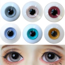 Wamami Grey/Blue Glass Eyes for Dolls 6mm-24mm Sizes Eyeball for Dollfie Reborn Making Crafts