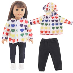 Cute 18 Inch Doll Clothes Outfits,Heart Raincoat, Flamingo Romper, Pink Lace Dress For 43cm Baby Newborn,OG Girl Dolls Kid Gift