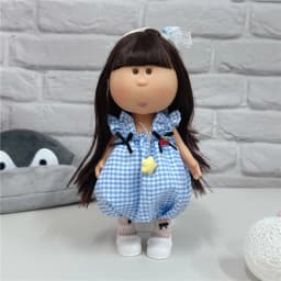 For 24cm Spanish Potato Mia Doll Lovely Outfit Clothing Denim Puppy Overall Dress Plaid Skirt Pants Set Clothes Dollhouse Gift