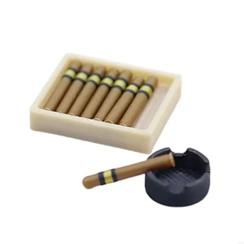 Miniature Ashtray Set for Doll House Decoration Scene Display Props for Adult Kids Collectible Toy Setting A2UB