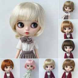 Jusuns QBaby Blythes Wig JD190 9-10inch 10-11inch Short Smart Wave Cut Synthetic Mohair BJD Hair Porcelain doll Accessories