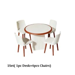 1:12 Dollhouse Miniature Furniture Mini Pretend Play White Dining Table Chairs Model Multistyles