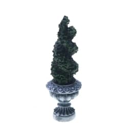 1/12 Dollhouse Simulation Plant Potted Model Miniature Twisted Artificial Plant Spiral Faux Greenery for Landscape Desktop Decor