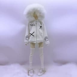 1/4 1/6 Doll's Clothes Suit for 45/30cm Bjd Doll Coat+Socks,Sweatshirts with Hood Dress Up Toys Gift Doll Accessories, No Doll
