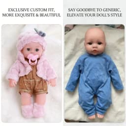 For 12 Inch 30cm Baby Reborn Dolls Outfits Clothes Carry Cot Cartoon Bear Winter Pajamas Jumpsuit Plush Clothing Accessories