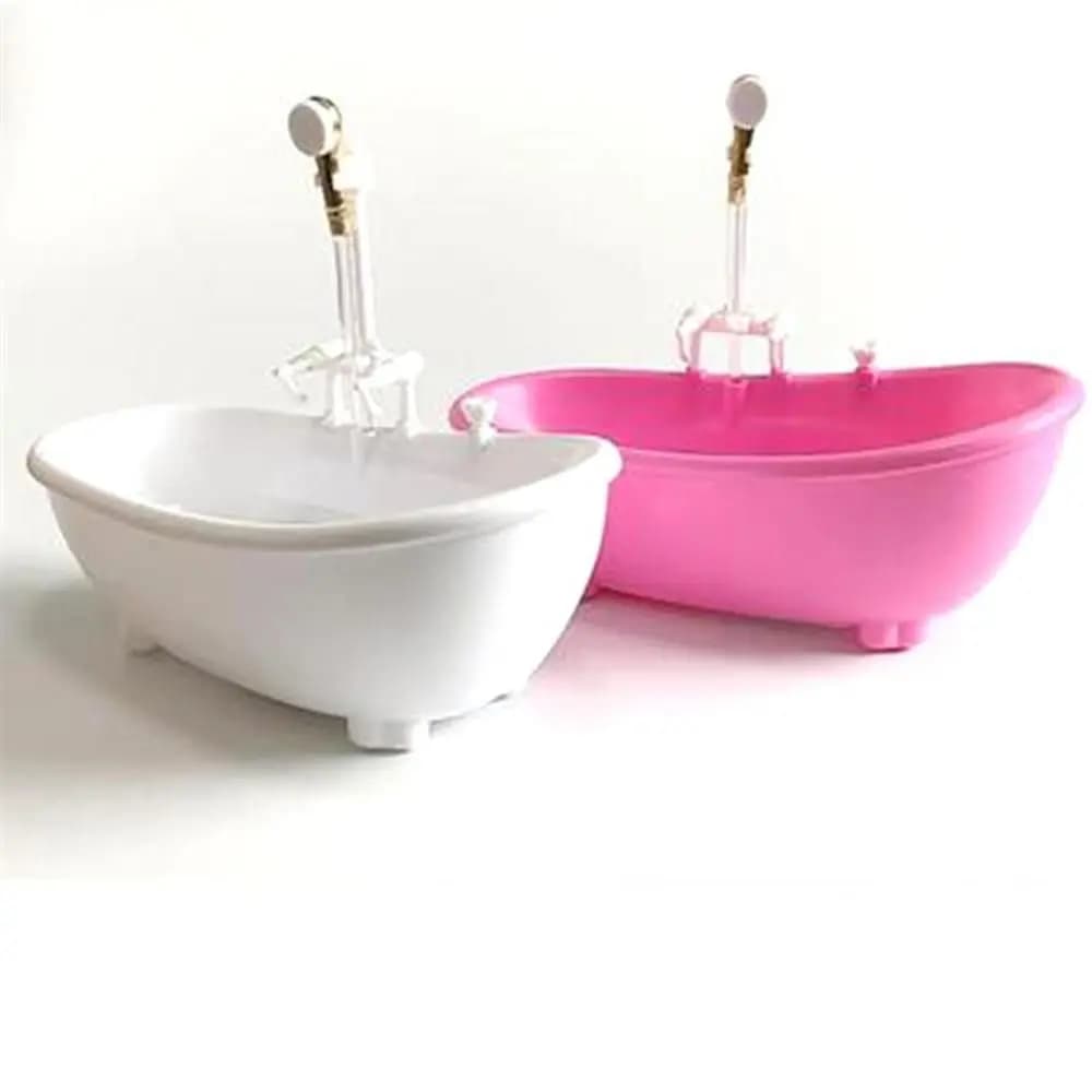 Playing House Dollhouse Furniture Bathing Plastic Tub Accessories 1:6 Scale Miniatures Electric Bathtub