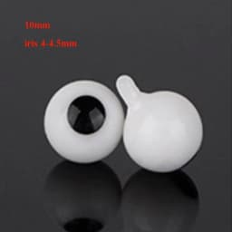 4mm 6mm 8mm 10mm Glass Eyes Eyeball Handle Style Black DIY Making Crafts Accessories Black Pearl Eyes For BJD /for OB11 Dolls