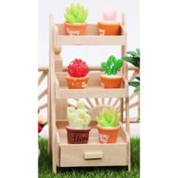 1:12 Scale Wooden Flower Stand for Dollhouse Mini Furniture Handmade Model