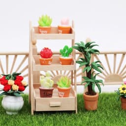 1:12 Scale Wooden Flower Stand for Dollhouse Mini Furniture Handmade Model