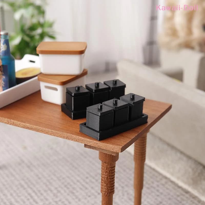 1/12 Dollhouse Mini Seasoning Jar Model Dollhouse Kitchen Decoration Toys Dolls House Micro Scene Accessories Pretend Play Toys