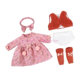 18Inch Girl Doll DressingUp Outfit Set Polyester Fabric Doll Outfits with Hairband Dress for Children Roleplay Game Toy