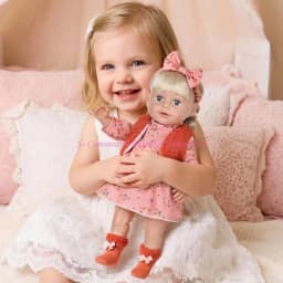 18Inch Girl Doll DressingUp Outfit Set Polyester Fabric Doll Outfits with Hairband Dress for Children Roleplay Game Toy