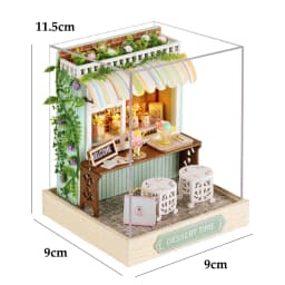 Zuuton Magic DIY Wooden Miniature Dollhouse Kit with LED Light 3D Puzzle Bookshelf Decor Creative Festival Gift for Book Lovers