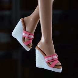 Doll Shoes Parts 1/6 Supermodel Doll Simple Fashion Leather Wedge Heels High Heels For Royalty FR2 Nu.face Babi Xianxian