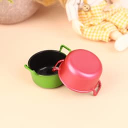 **1/12 Dollhouse Simulation Soup Pot Model Dollhouse Miniature Kitchen Cooking Pot Saucepan Decoration Dolls House Accessories
