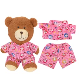 42cm Plush Bear Clothes Cartoon Print Shirt & Shorts Set, Casual Summer Outfit for 16-18 Inch Teddy Bear & Plush Dolls Toy Gift