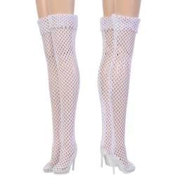 Doll Shoes Parts 1/6 Supermodel Doll Fashion Sexy Fishnet Boots Long/Short High Heels Fish Mouth Boots For FR2 Nu.face Xianxian