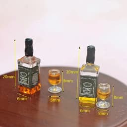 1/12 Scale Mini Resin Whiskey Bottle Model Dollhouse Miniature Wine Drink Ornaments Doll Home Scene Decor Accessories