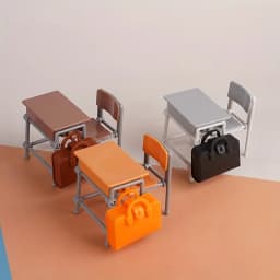 Mini Desk + Schoolbag, Perfectly Recreating the Classroom Atmosphere with Lifelike Details and Fun Interaction: Ideal as Dollhou