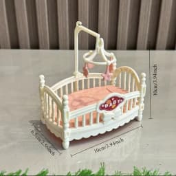1pc Dolls House Miniature Cradle Bed, Dolls House Bedroom Bed Furniture, Desktop Miniature Decor, Charming Miniatures Bedroom, D