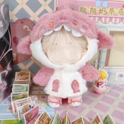 20cm Doll Clothes Pink Blue Replacement Outfit Cartoon Shark Coat Doll Accessories Changing Dressing Game Miniature Hoodies
