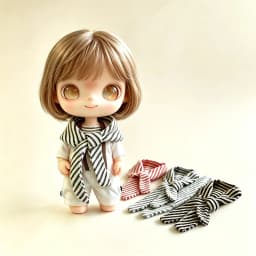 Doll Cross Knitted Striped Shawl Mini Decorative Scarf Fashion Accessory Clothes Decor 15‑20cm Plush Doll Dress Up Collection