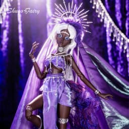 ShugaFairy BJD 1/4 Yiran D Fullset Tan Skin Gypsy Star Diviner Purple Moon Theme Resin Halo Handmade Resin FC Ball Jointed Doll