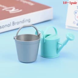 【CPI】1Set Dollhouse Miniature Bucket Watering Can Model Plant Watering Tool Garden Decor Toy