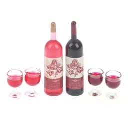 3pcs/set 1/12 Dollhouse Miniature Simulation Wine Bottle Wine Glass Model Toys