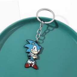 Sonic Cartoon Enamel Bag Charm, Cute Blue Hedgehog Metal Keychain Pendant for Backpack Handbag Decor Ornament
