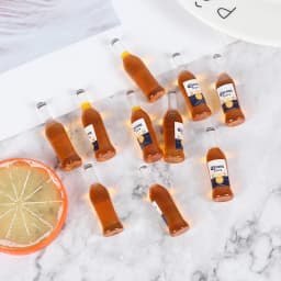 【M】10Pcs 1:6 Dollhouse Miniature Resin Beer Bottle Simulation Wine Bottle Model Doll House Accessories Kids Toys