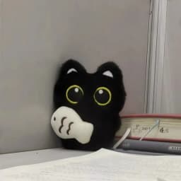 Cool Plush Black Cat Doll Toy Keychain Bag Pendant Charms Car Keyring Accessories for Women Couples Kawaii Gift