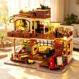 DIY Wooden Miniature Doll Houses Kits Handmade 3D Puzzle Assembly Building With Furniture Dollhouses For Xmas Birthday Gifts