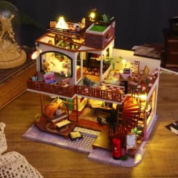 DIY Wooden Miniature Doll Houses Kits Handmade 3D Puzzle Assembly Building With Furniture Dollhouses For Xmas Birthday Gifts