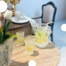 1/3Pcs 1:12 Dollhouse Miniature Lemon Juice Jug Cup Set Model Doll Drink Decor Toy Doll House Mini Kitchen Scene Ornament