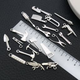 Mini Metal Hand Tool Pendants Dollhouse Hardware Accessories Vintage Alloy Miniature Tools for Doll House Decor