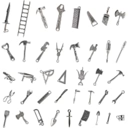 Mini Metal Hand Tool Pendants Dollhouse Hardware Accessories Vintage Alloy Miniature Tools for Doll House Decor