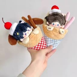 Cute 10cm Cotton Doll Accessories Cartoon Cat Dog Crepe Shaped Doll Bag Exquisite Plush Doll Outfit Diy Collectable Toy Gift