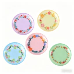 10Pcs 1:12 Scale Dollhouse Mini Country‑Style Floral Plate Model, Beautiful Decorative Dish Ornaments for Food Play Scene Layout