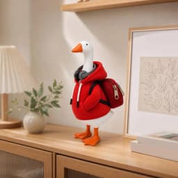 7 Inch Goose Clothes Outfits Hoodie Backpack Porch Duck Sweatshirt Tabletop Desktop Statues Lawn Garden Yard Decor Party Gifts