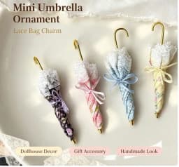 Cute Mini Doll Umbrella Creative Photo Prop Tiny Decor Umbrella Accessory for 1/12 Dollhouse Decor Doll Dress Up Supply