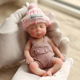 6 Inch/15 cm Cleanable Mini Full Silicone Reborn Doll Luna, Hand Painted Skin, Silky Lifelike Texture, Bebe Reborn De Silicona