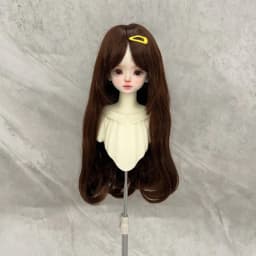 BJD/SD Doll Wig Inner Button Bangs Soft Silk Long Hair Wig Cover 3/4/6 Points for DIY 2D Doll Girl Diy Makeup Accessories